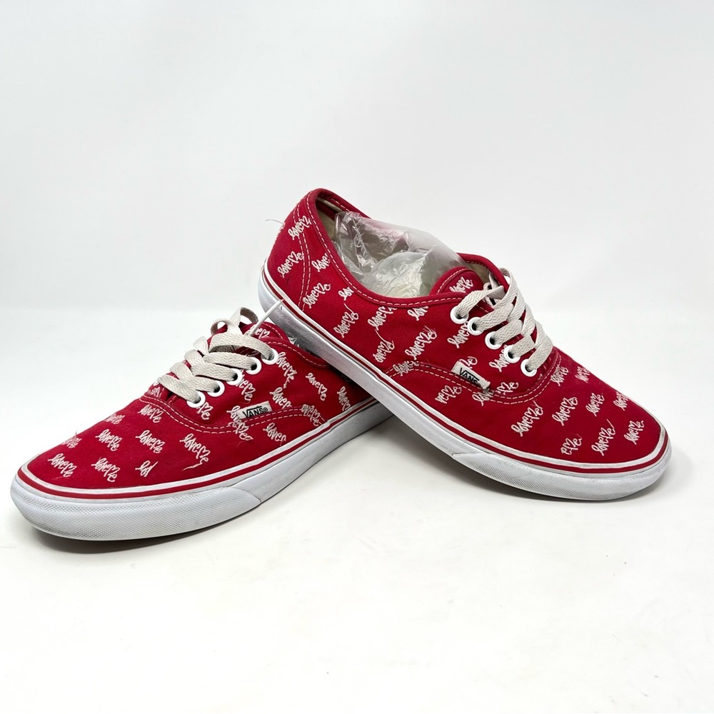 VANS AUTHENTIC CURTIS KULIG LOVE ME RED SHOES M 8 W 9.
